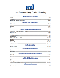 Table of Contents Thumbnail 2026 Outdoor Grill Catalog